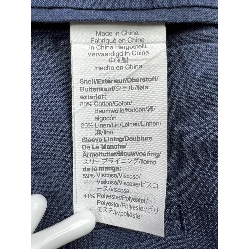 J.Crew Ludlow Blazer Mens 40R Blue Cotton Linen Slim Unstructured Somelos Coat